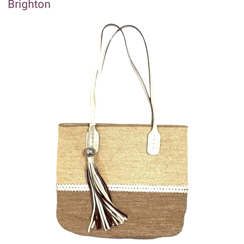 Brighton Tan and Brown Tote with Tassel